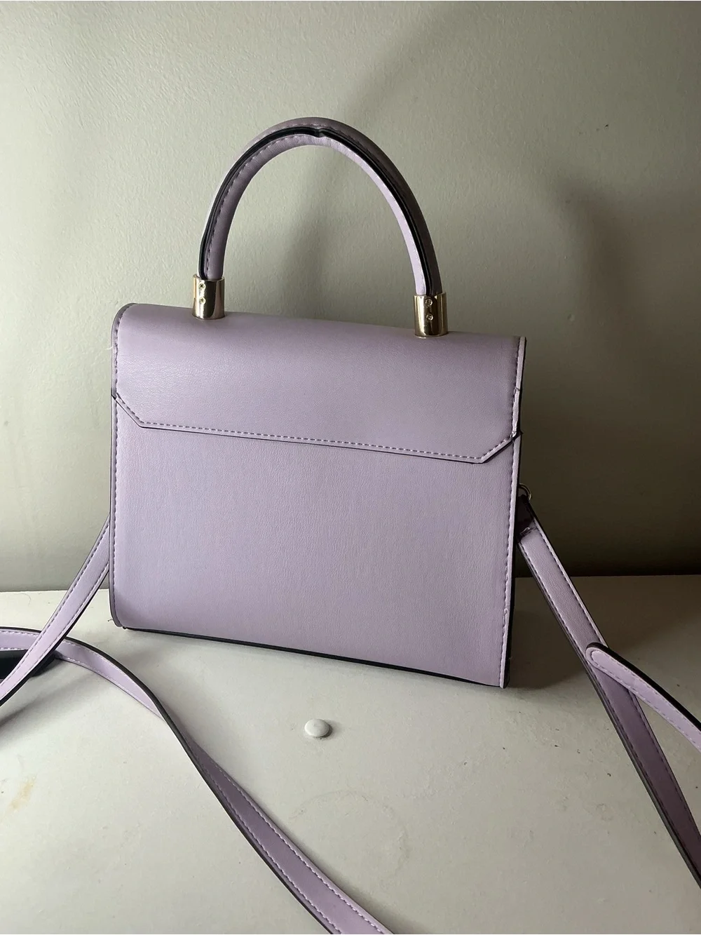 ALDO Lilac Crossbody Tote Handle Bag with Gold Butterfly Chain and Charms